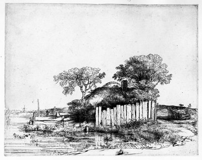 Cottage with a White Paling, 1648 by Rembrandt van Rijn